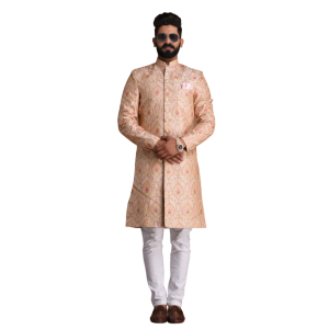 Lucknowi Heavy Embroidered Light Pink Royal Sherwani | Jaipurio